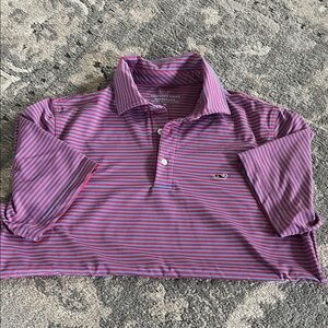 Vineyard Vines Pink and Blue Performance Polo